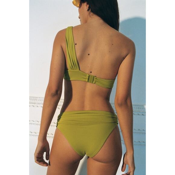 NWT ZARA ASYMMETRIC BIKINI TOP AND BOTTOM. OLIVE GREEN. SIZE SMALL- SET - Picture 2 of 13